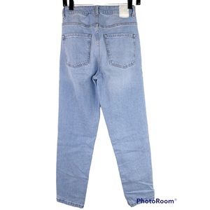 ZARA High Waist High Rise Rigid Denim Jeans Faded Blue Women’s US 6
